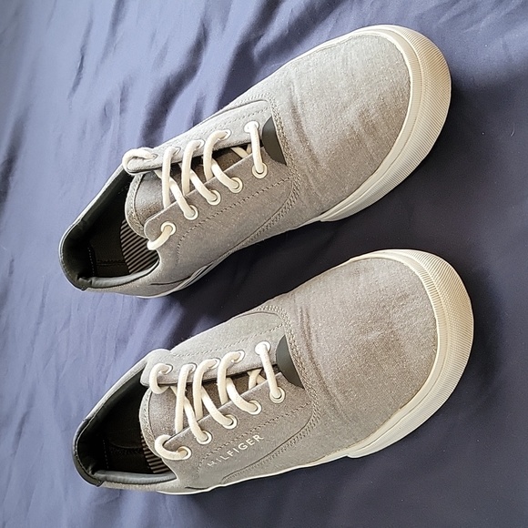 Tommy Hilfiger Grey Canvas Sneakers - Picture 1 of 7